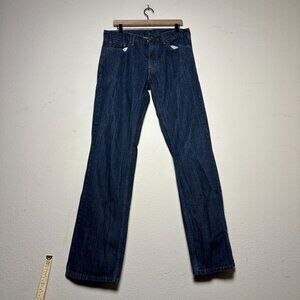 Levi 559 Western Retro Denim Jean Pant Men 34x36 Slim Straight Blue Dark Wash